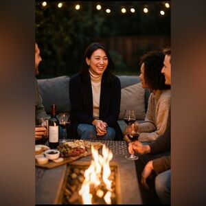 Olsen Cardigan open front w/collar scarf textured knit &  pockets 💙💙